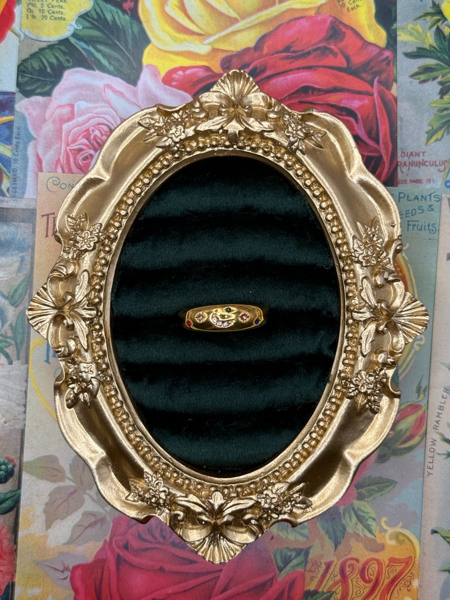 Modern Gold Tone Celestial Gypsy Ring Size 8