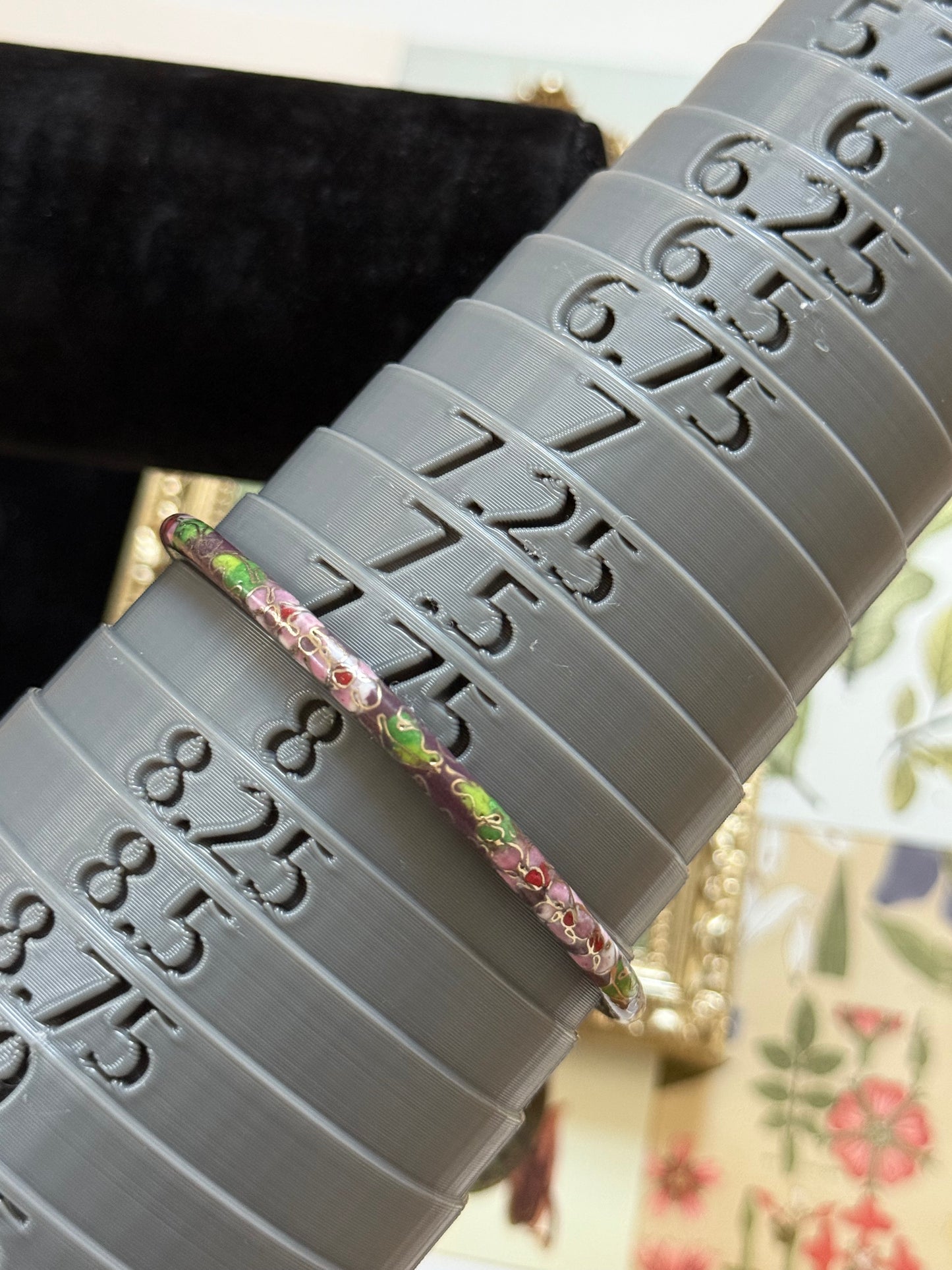 Vintage Purple Enameled Cloisonne Bangle