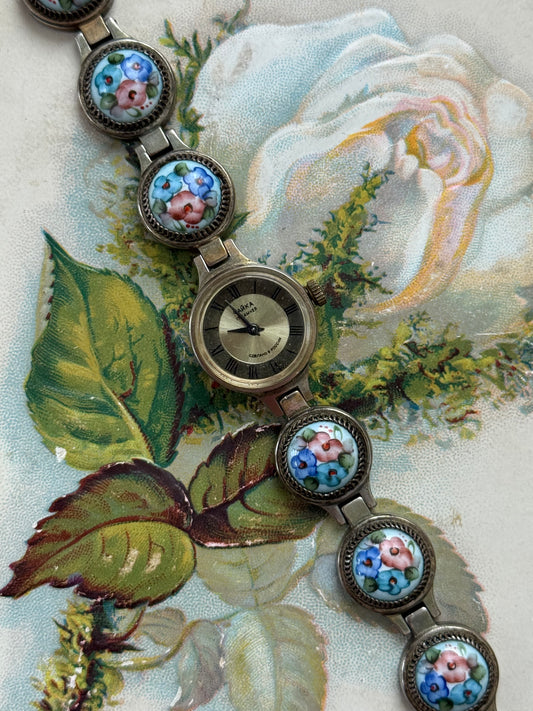 working ussr soviet hand painted enameled wind up watch