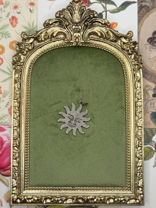 Vintage Silver Tone Celestial Pendant