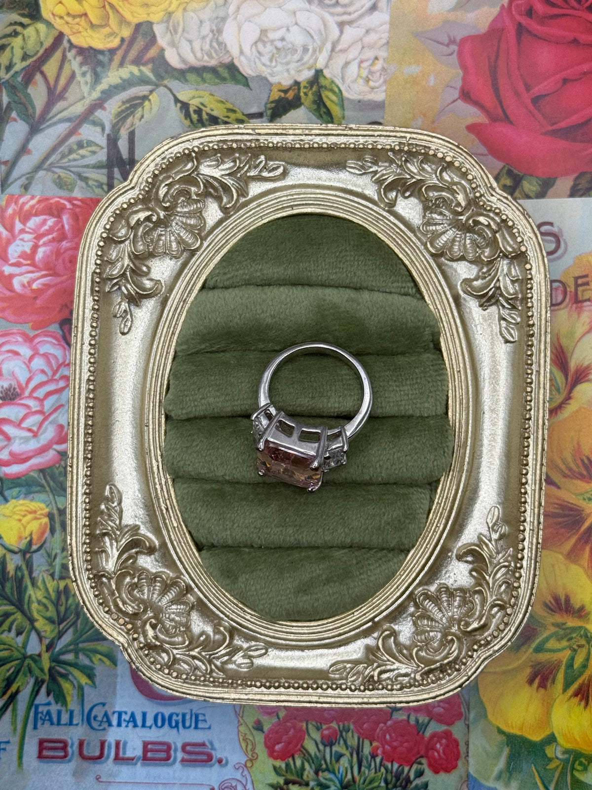 Vintage Silver Tone Chunky Ring Size 7