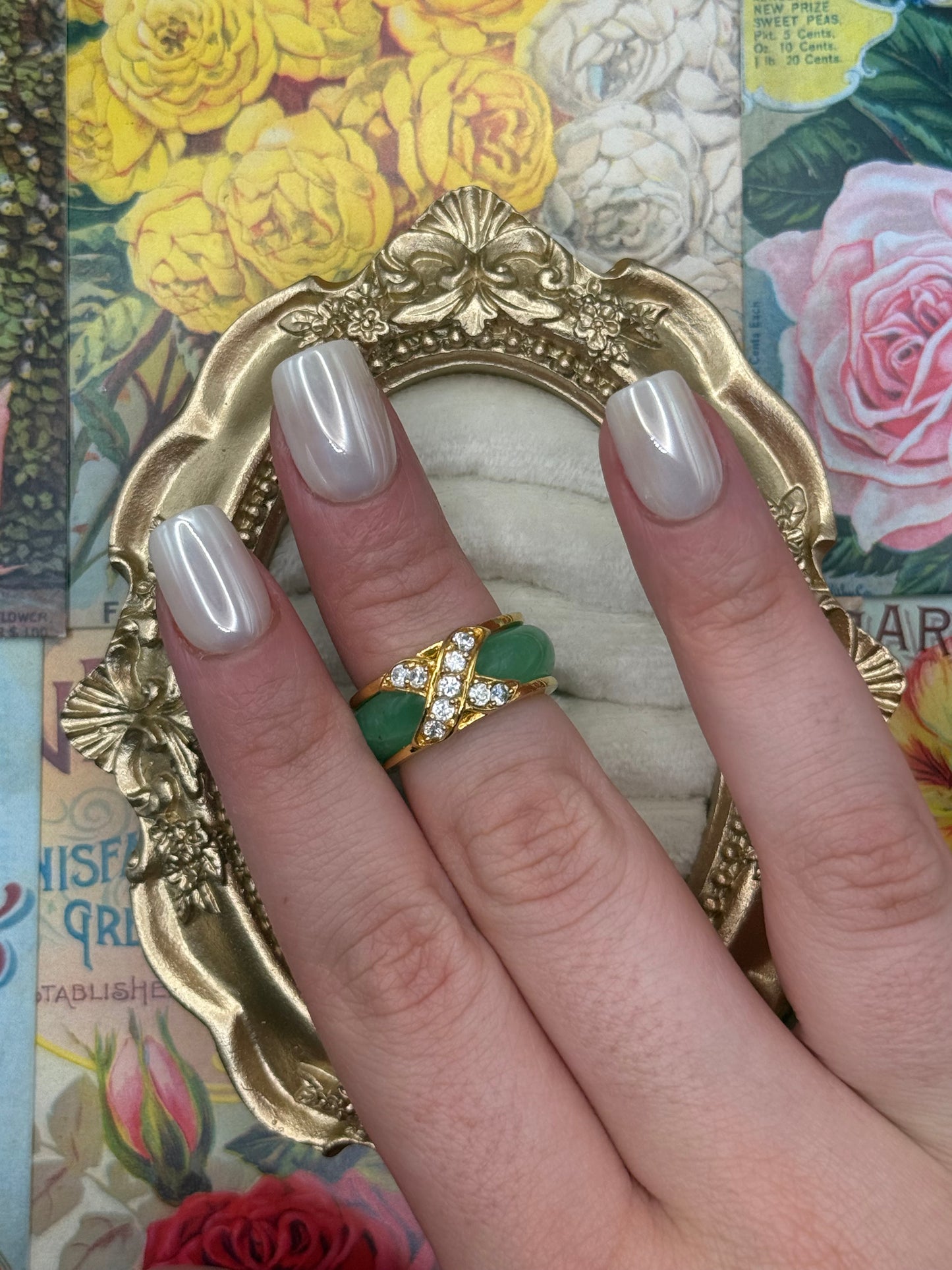 Vintage Gold Tone Interchangeable Ring Size 7