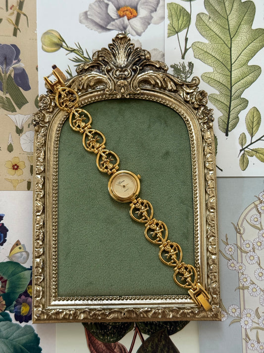 Working Vintage Gold Tone Cherub Watch