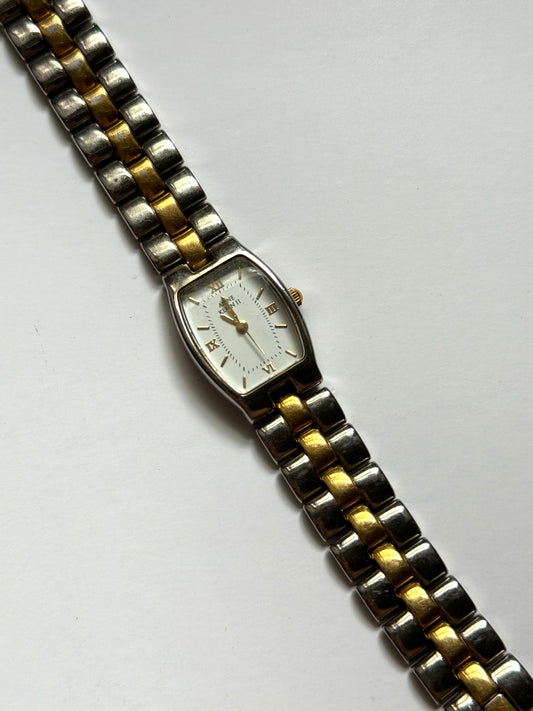 working two tone dainty watch