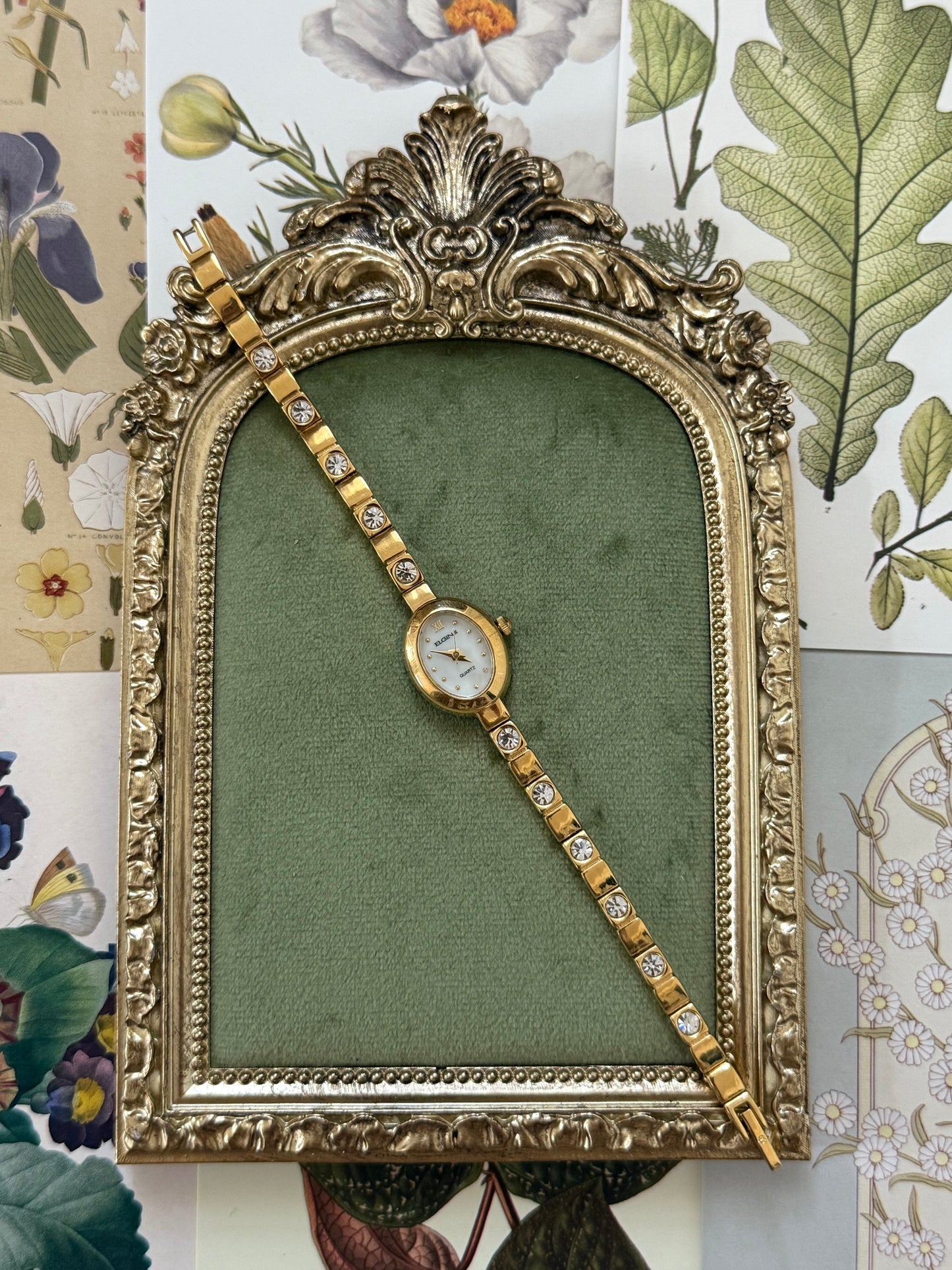 Working Vintage Gold Tone Tennis Bracelet Watch