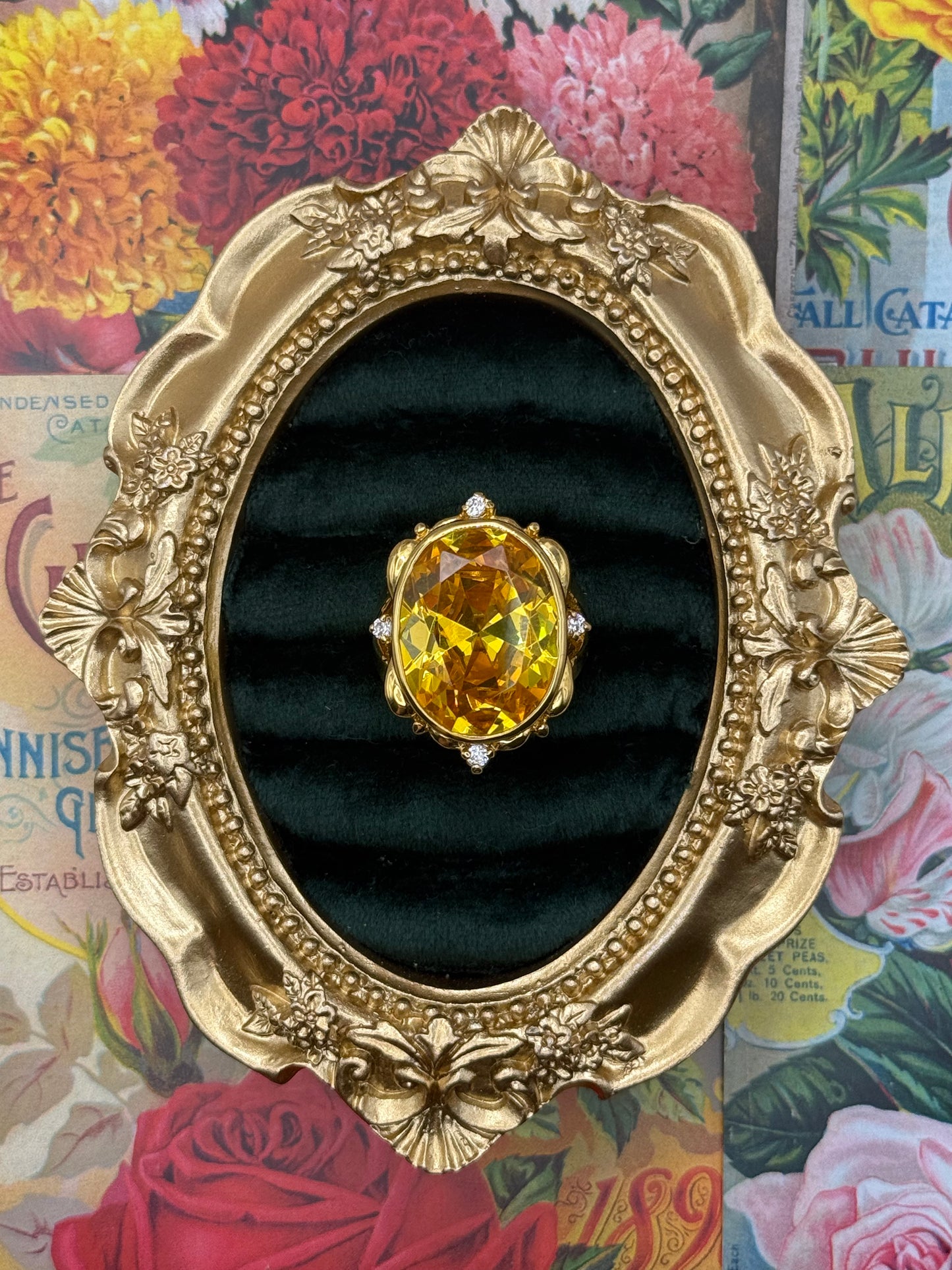 Vintage Gold Tone Old Stock Ring Size 8.5
