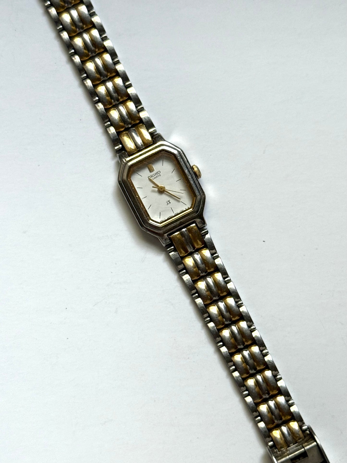 working two tone seiko tank watch