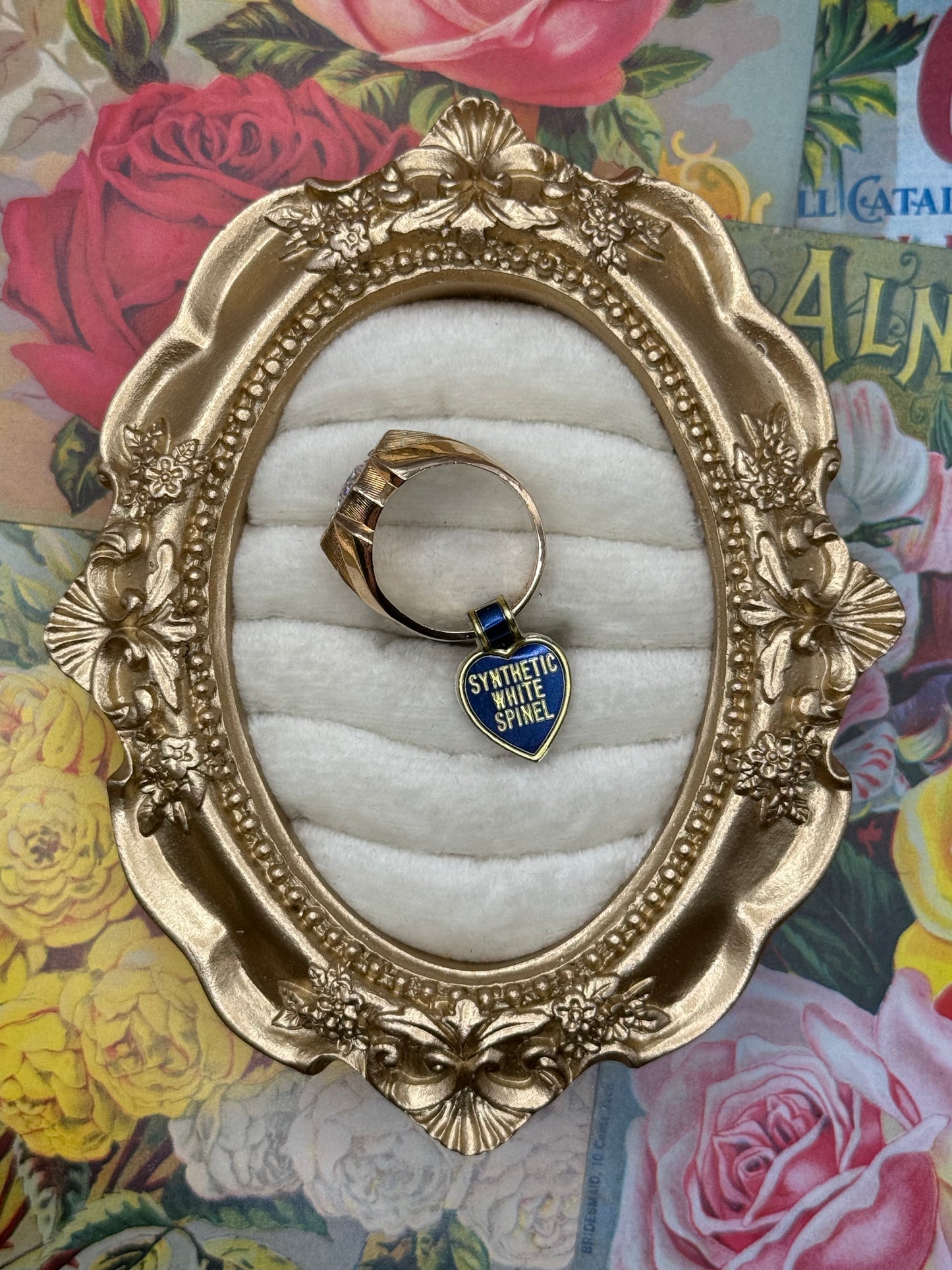 Gold Filled New Old Stock Synthetic Spinel Ring Size 7.5