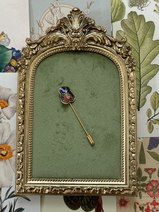 Vintage Gold Tone Cloisonne Stick Pin