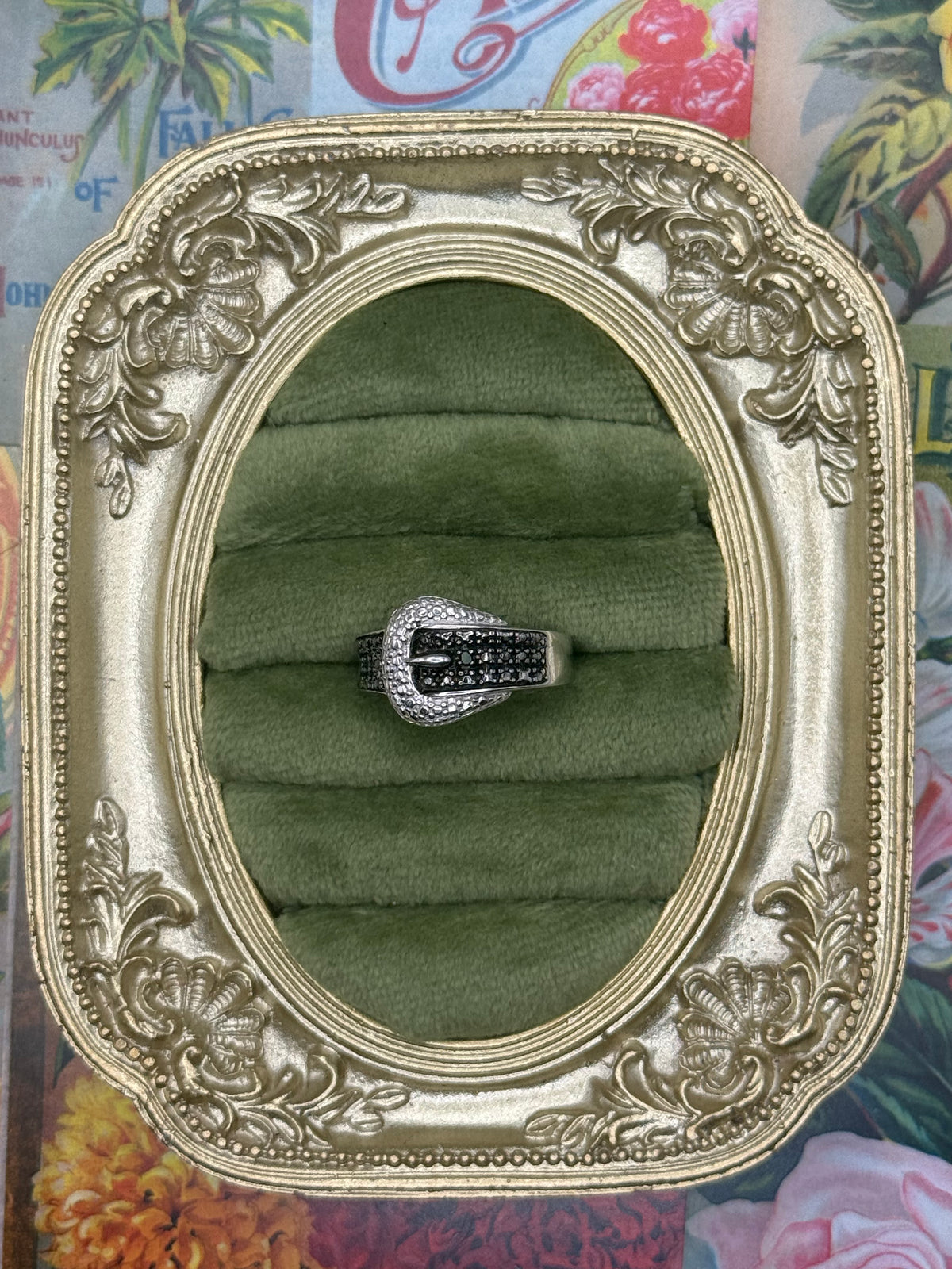 Sterling Silver Belt Buckle Ring Size 9