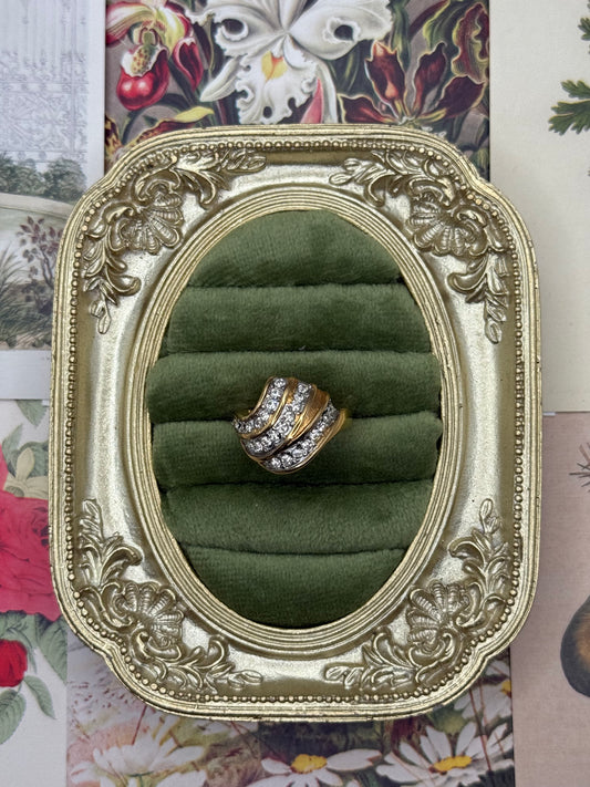 Vintage Gold Tone Old Stock Ring Size 5.5