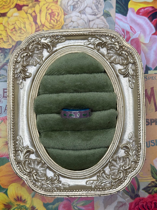 Vintage Enameled Cloisonne Ring Size 6.25
