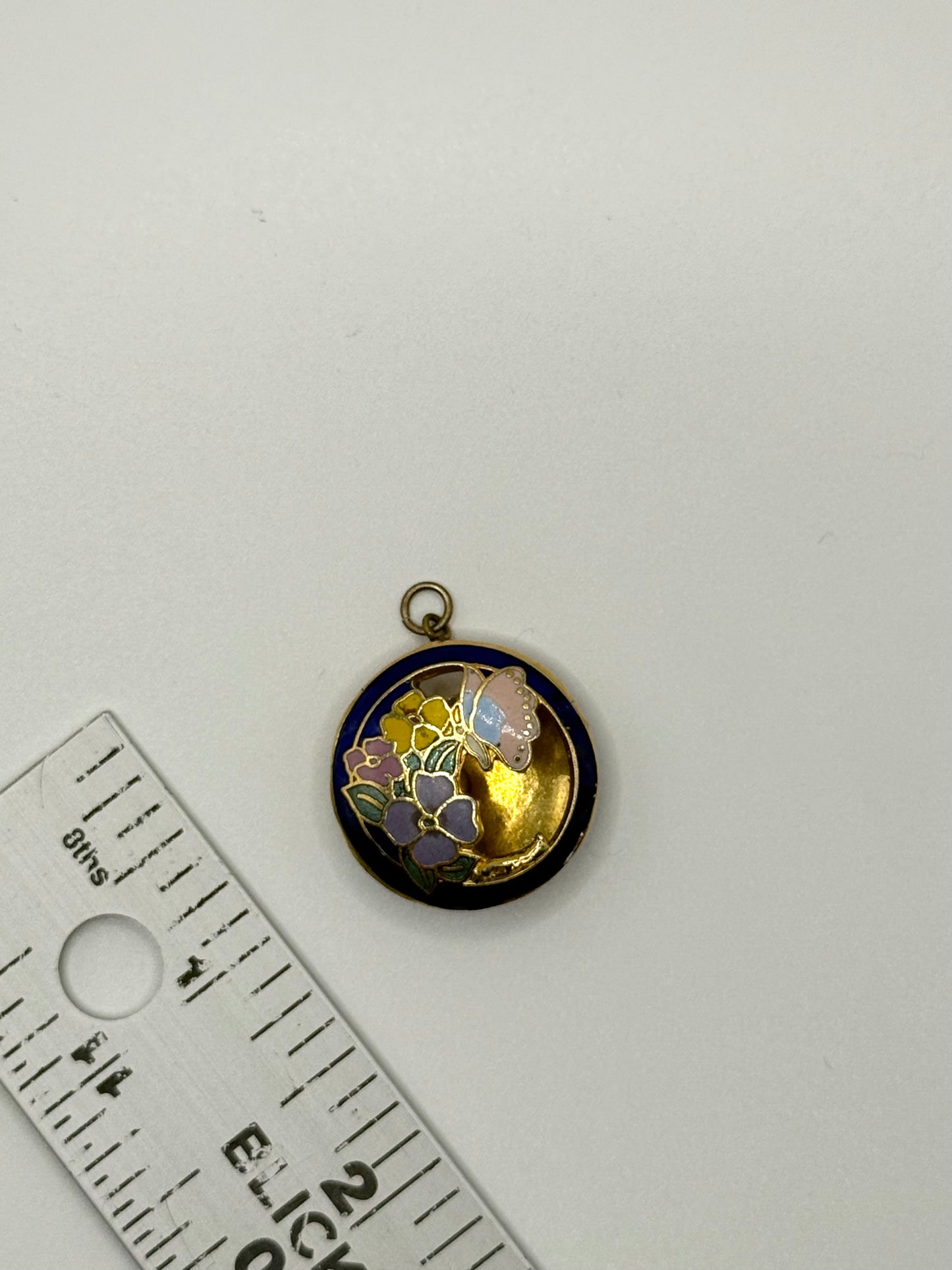 gold tone cloisonne pendant