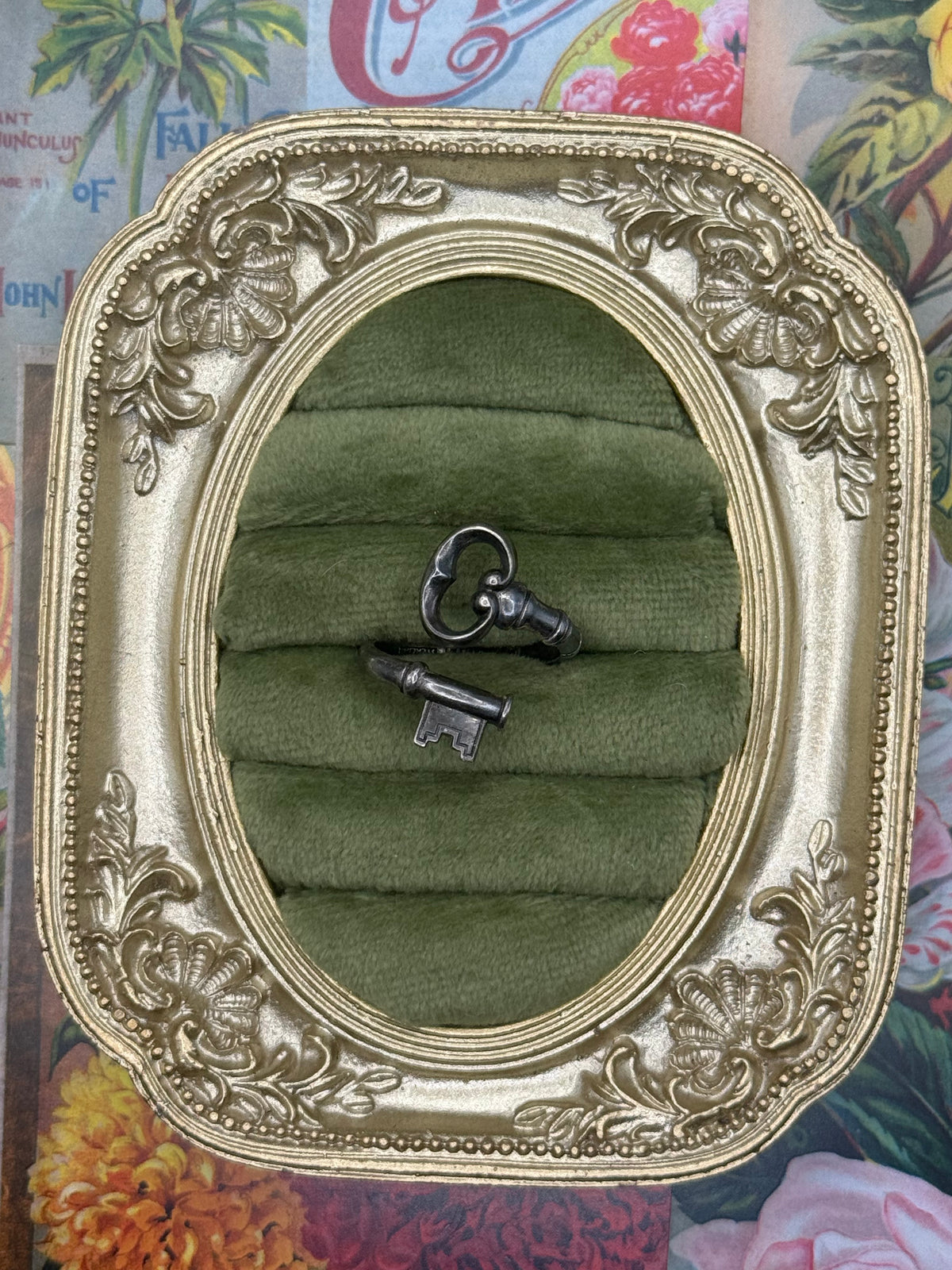 Sterling Silver Avon Adjustable Skeleton Key Spoon Ring Size 7.5