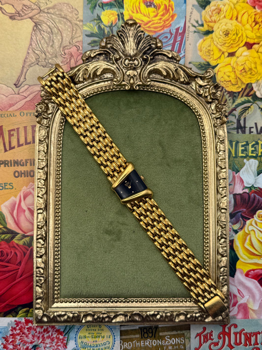 Working Vintage Gold Tone Seiko Half Moon Watch