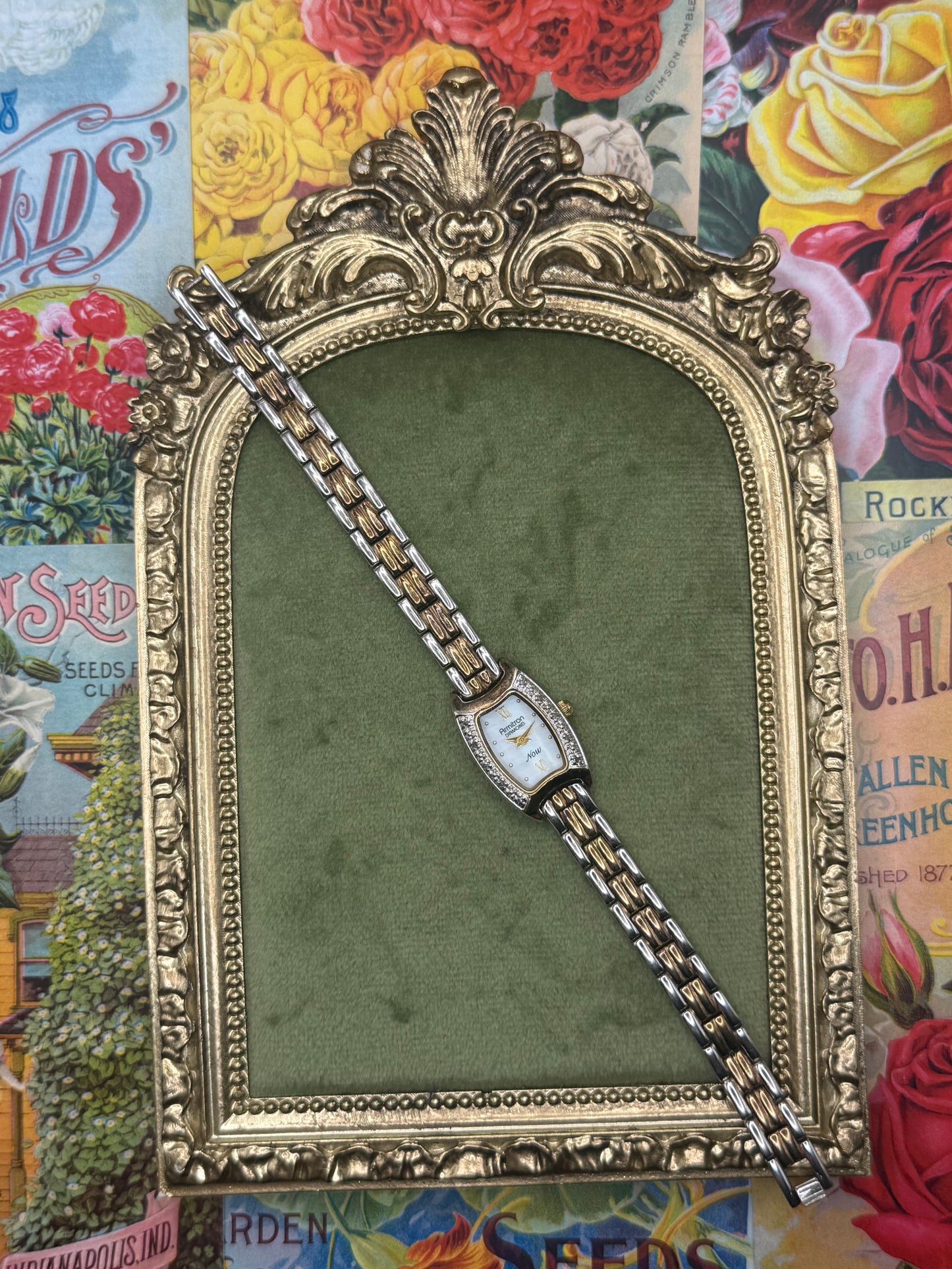 Working Vintage Two Tone Dainty Watch 6.5”