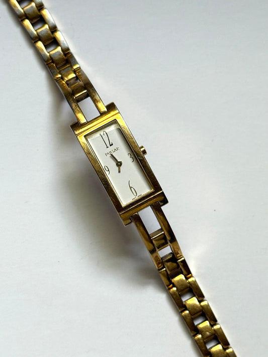 working gold tone pulsar by seiko tank watch