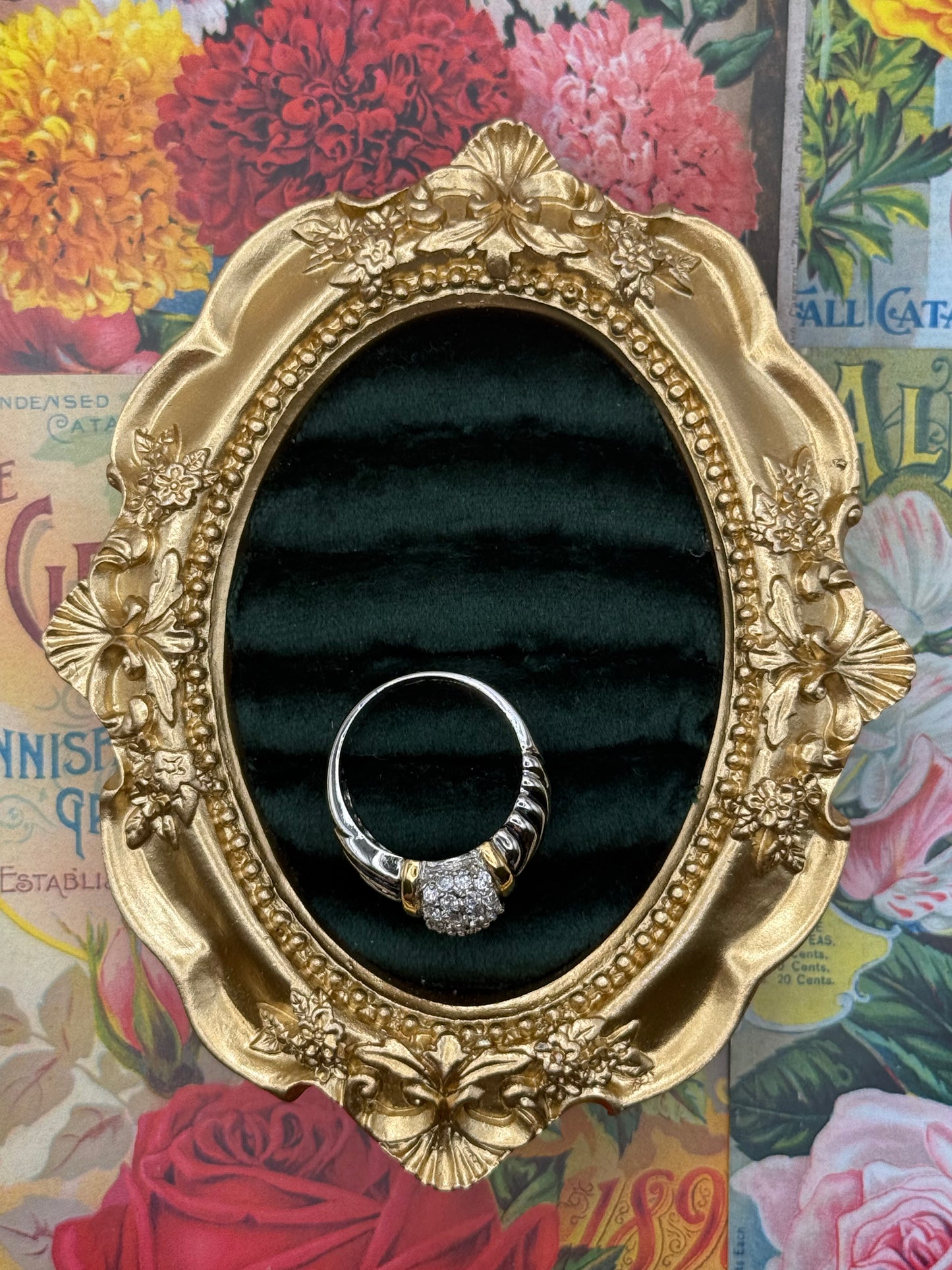 Vintage Two Tone Old Stock Ring Size 10