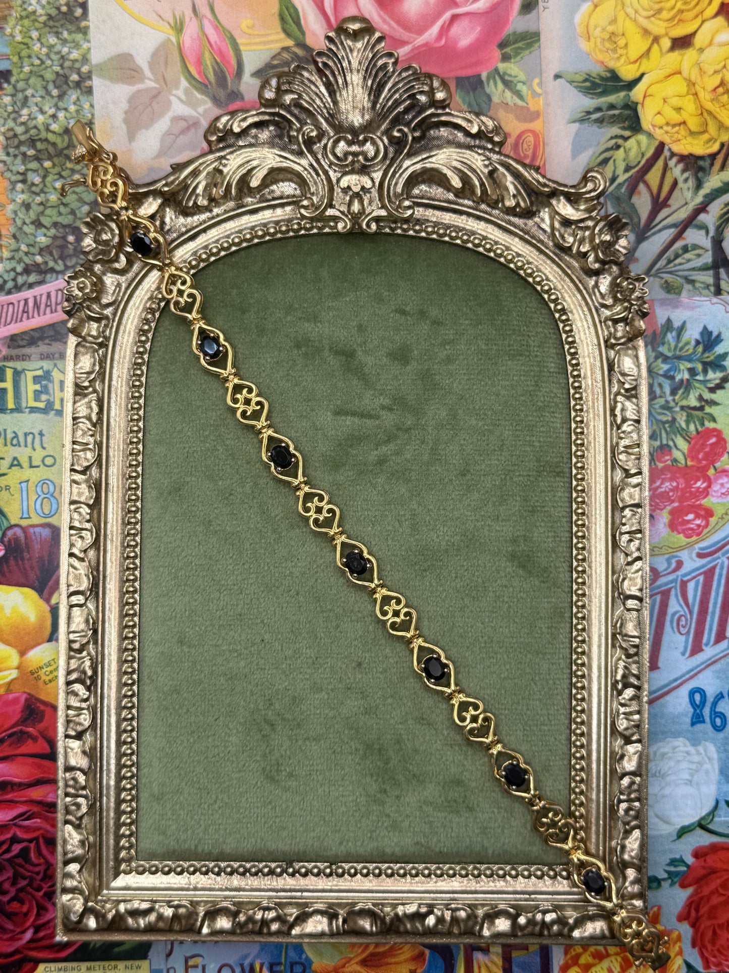 Vintage Gold Tone Tennis Bracelet 7.25”