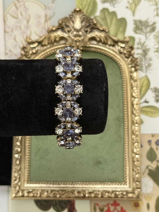 Vintage Gold Tone Stretchy Gemstone Bracelet