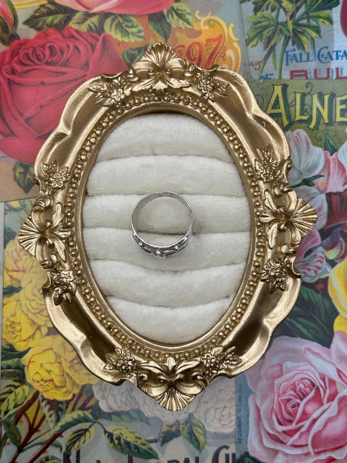 Sterling Silver Moth Cigar Band Size 6.5