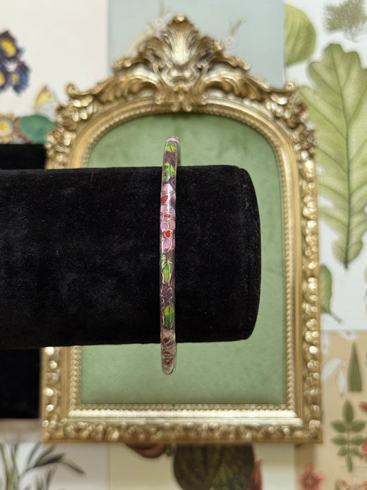 Vintage Purple Enameled Cloisonne Bangle