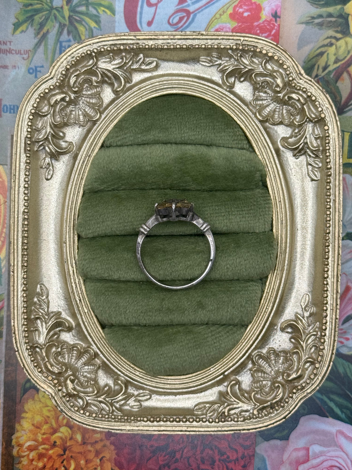 Sterling Silver Flower Ring Size 8