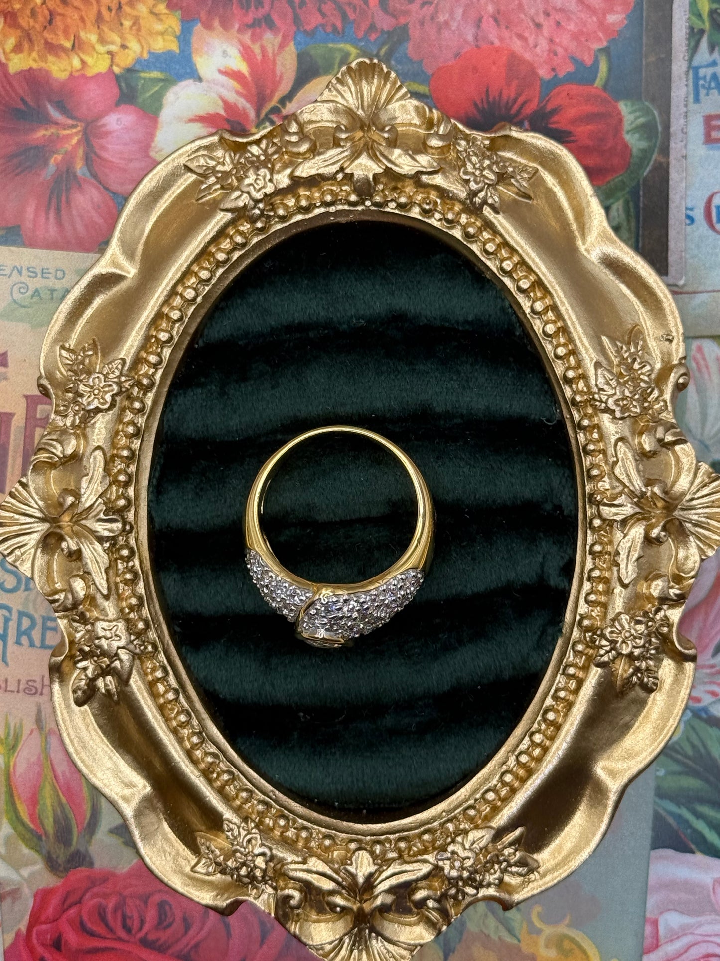 Vintage Gold Tone Old Stock Ring Size 10