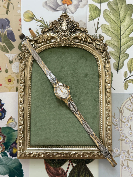 Nonworking Vintage Two Tone Adjustable Watch