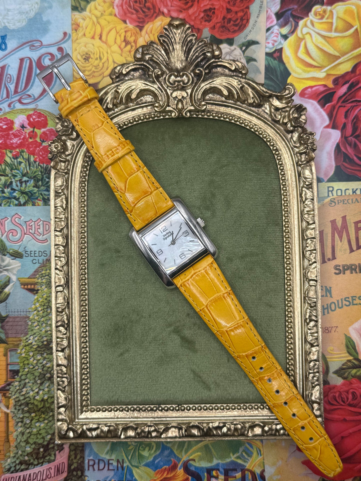 Working Sterling Silver Leather Band Watch