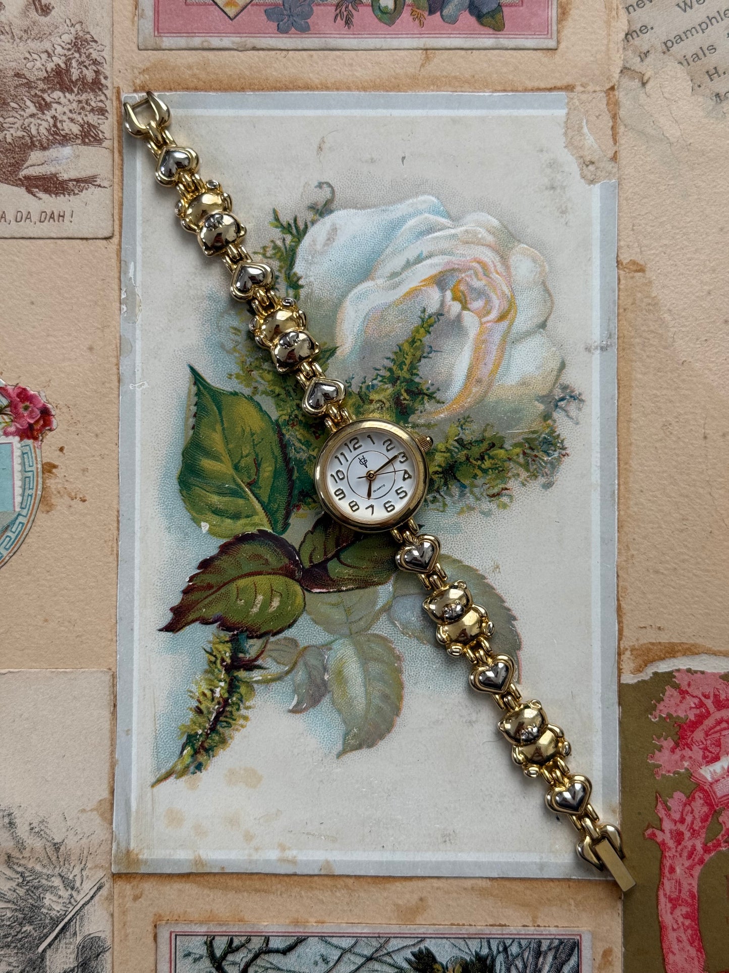 working two tone teddy bear watch