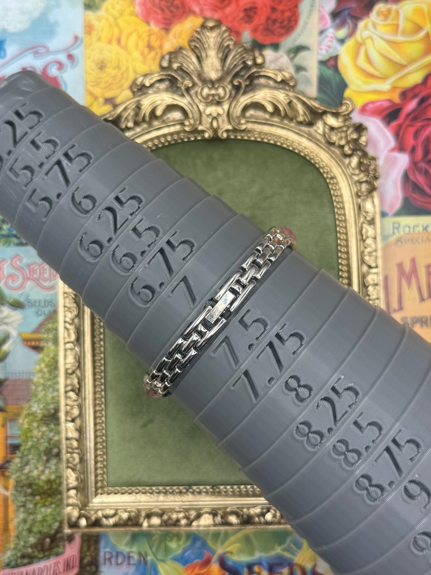 Working Silver Tone Pink Accent Watch 7.25”