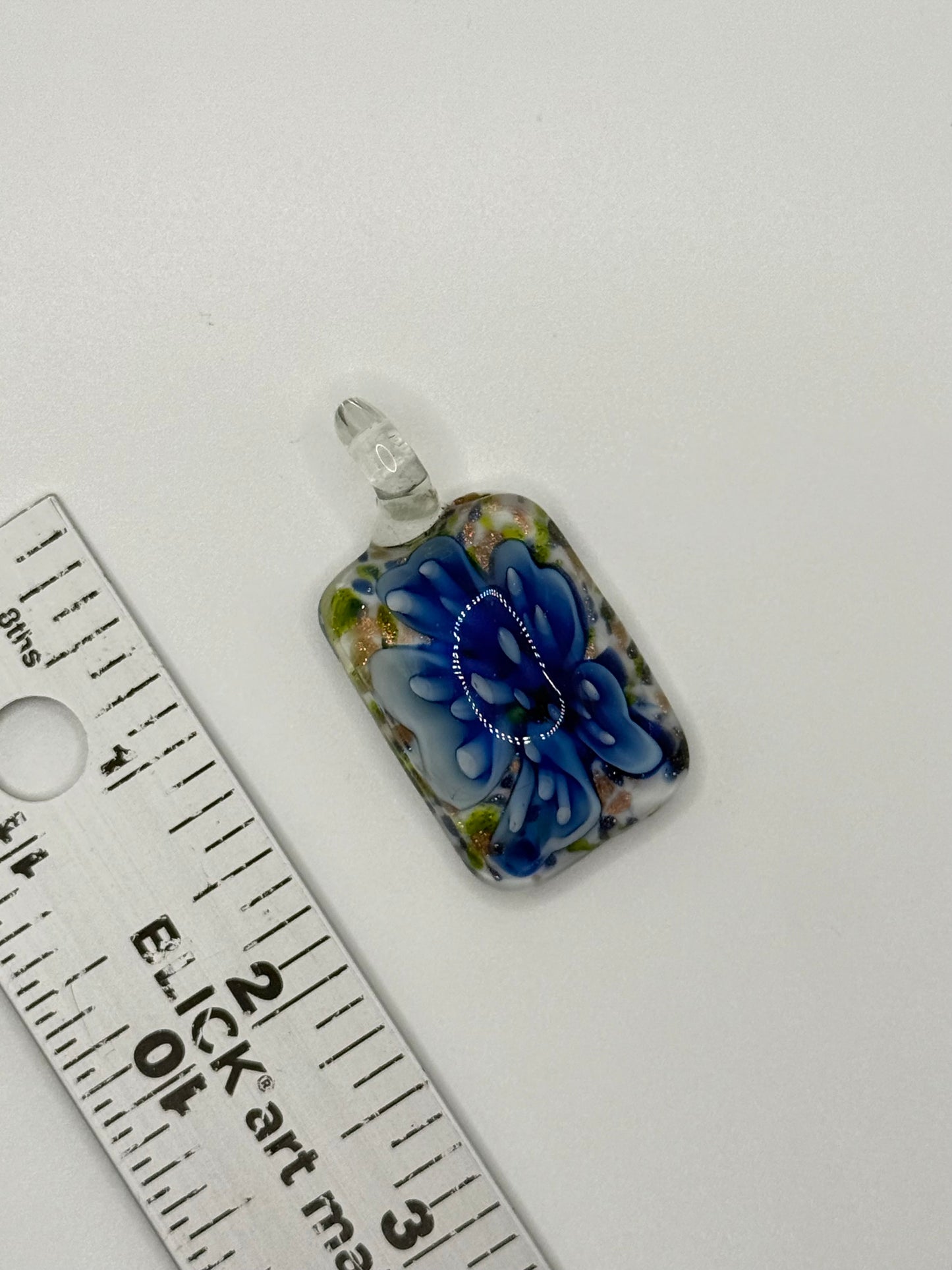 blown glass floral pendant