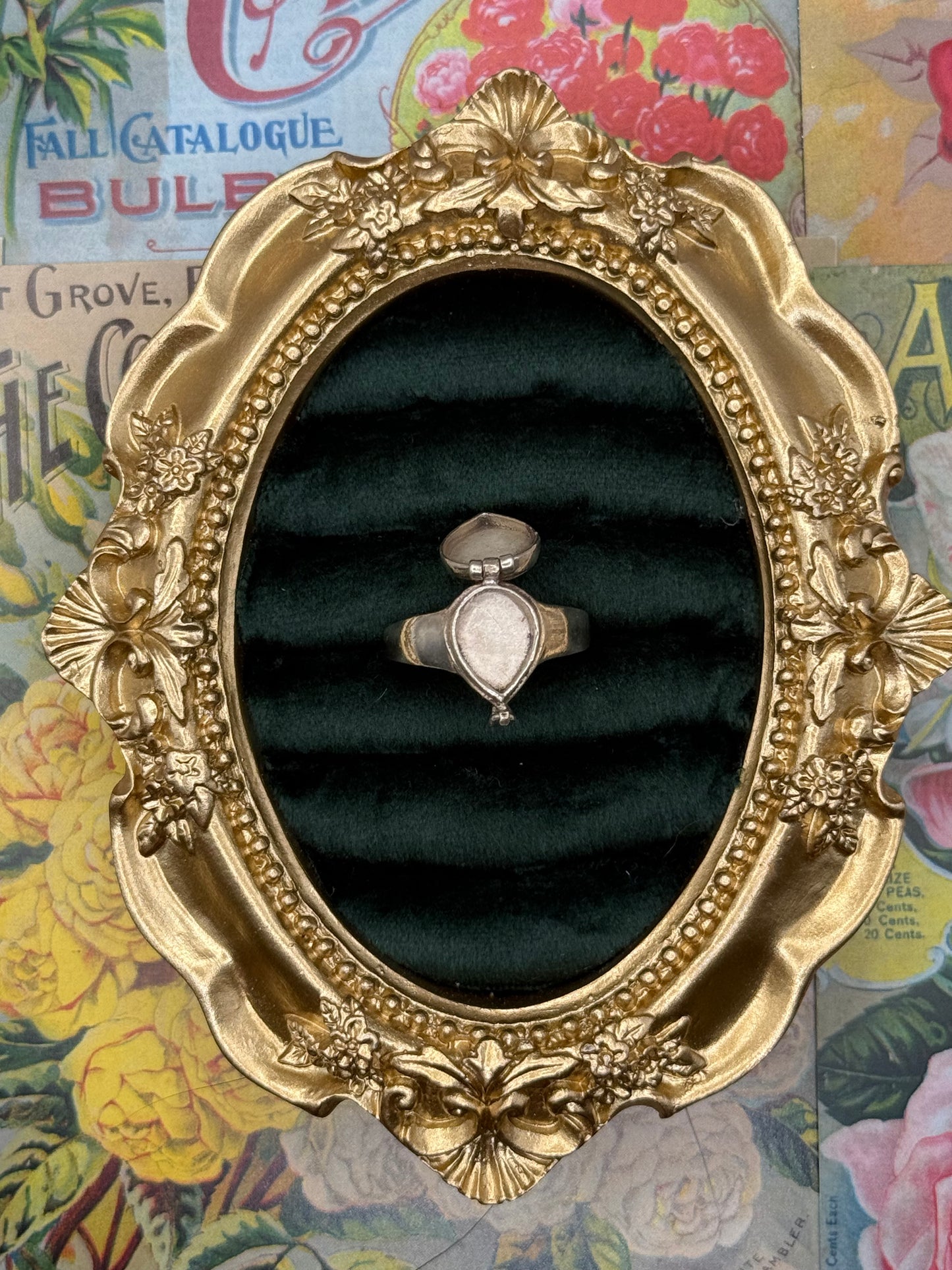 Vintage Sterling Silver Dolphin Poison Compartment Ring Size 10