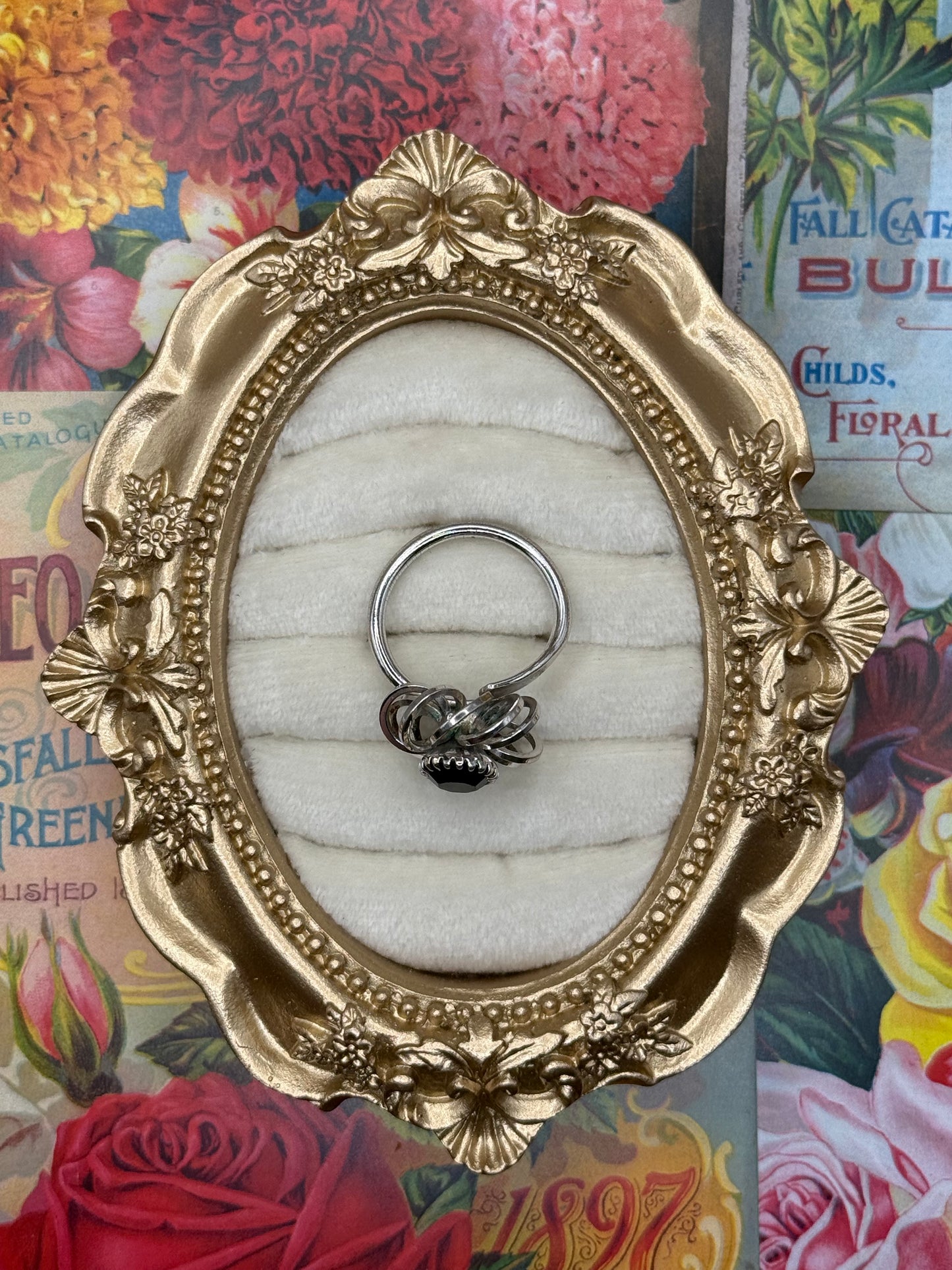 Vintage Silver Tone Ring Size 8.75