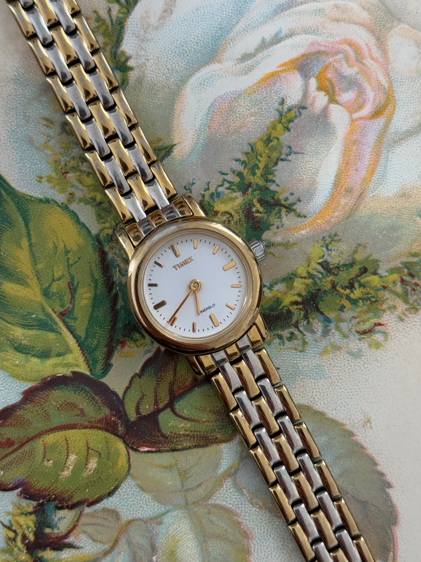 vintage timex two tone watch