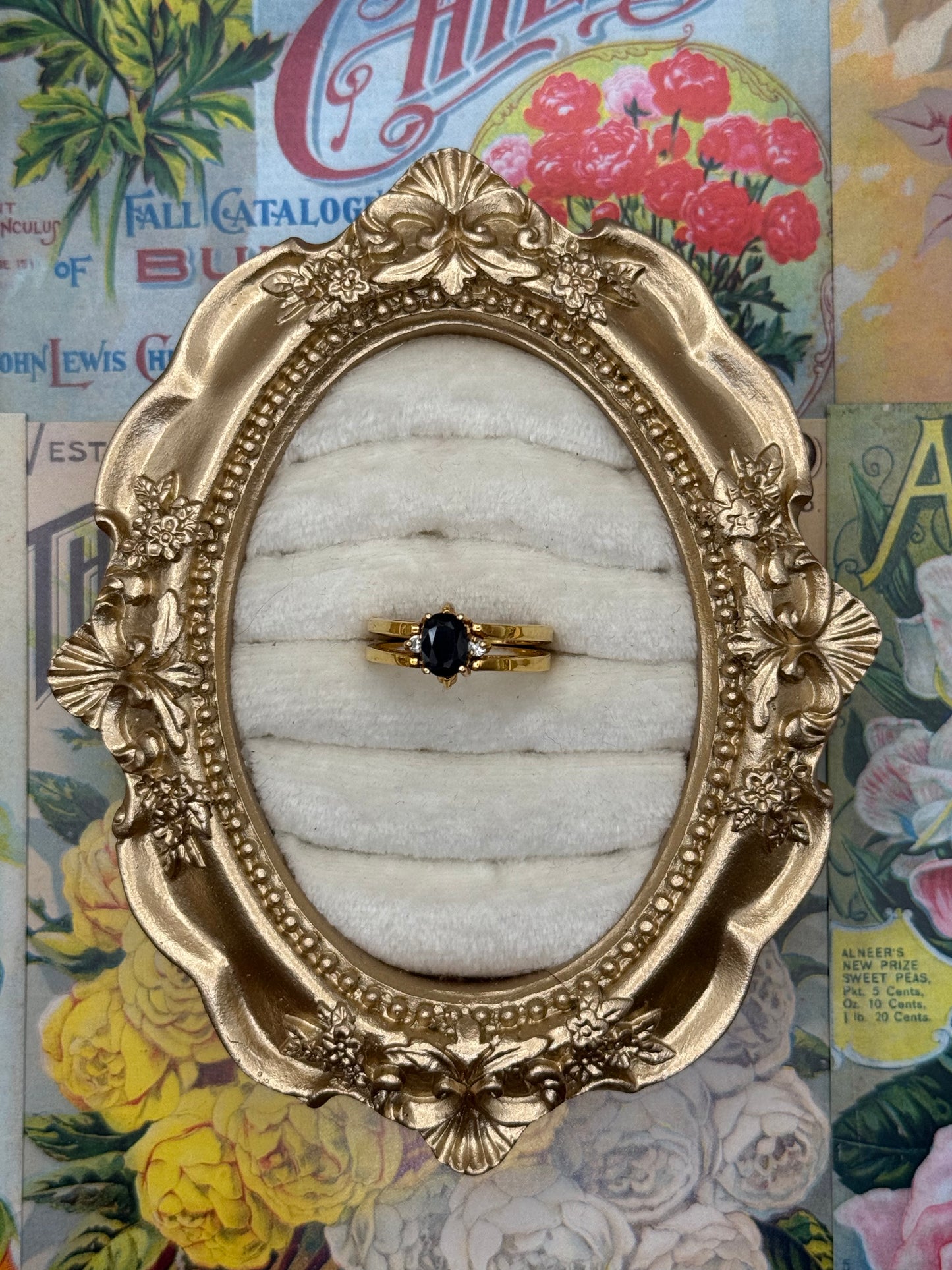 Vintage Gold Tone Reversible Flip Ring Size 9