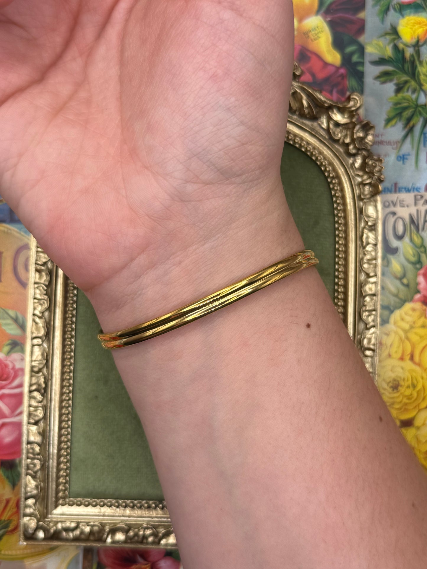 Vintage Gold Tone Adjustable Nefertiti Bracelet