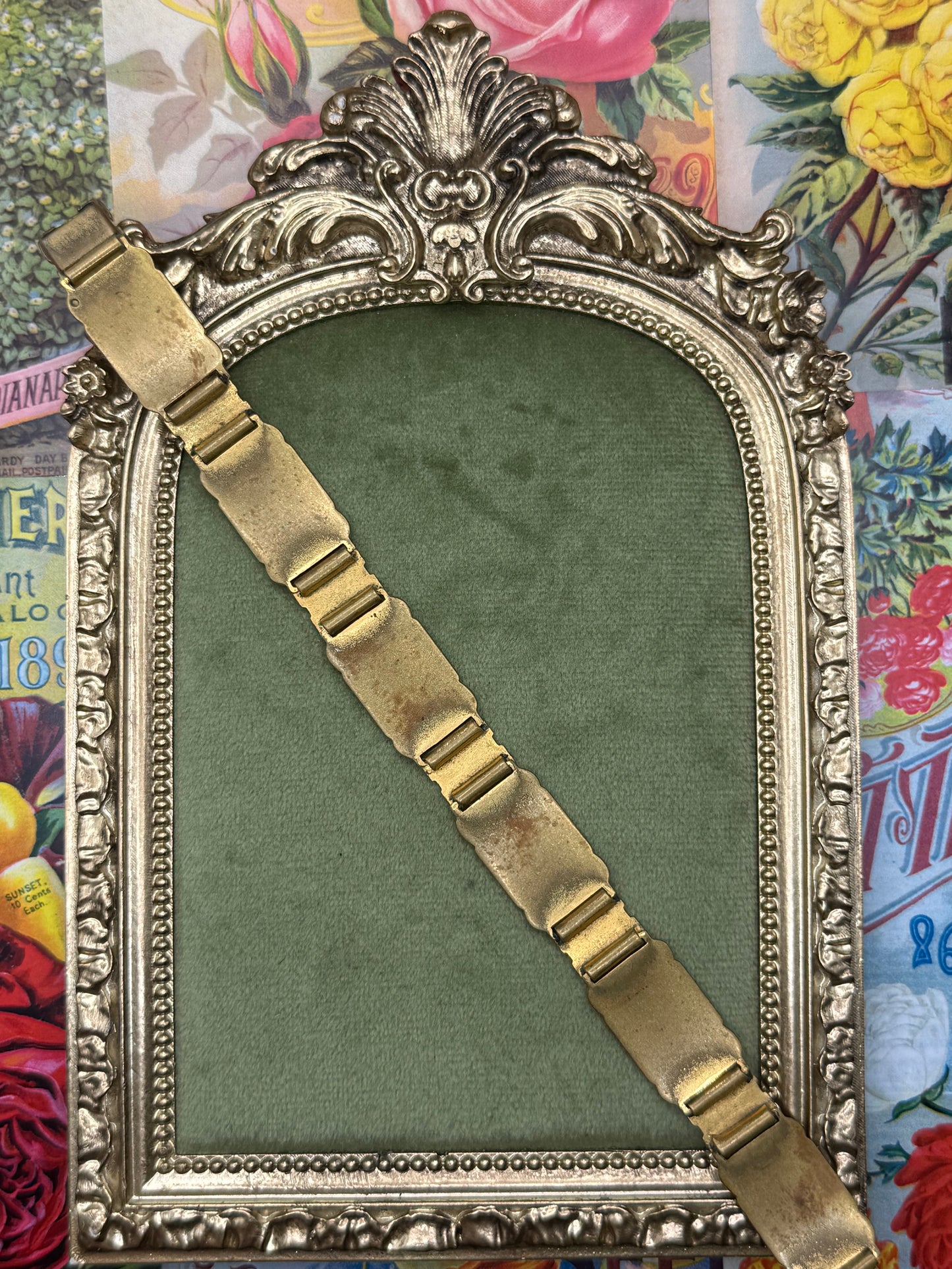 Vintage Gold Tone Damascene Toledo Bracelet 7.25”