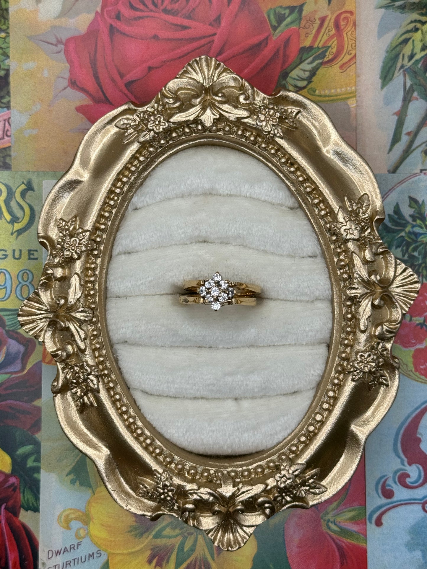 Vintage Gold Tone Reversible Flip Ring Size 4.75