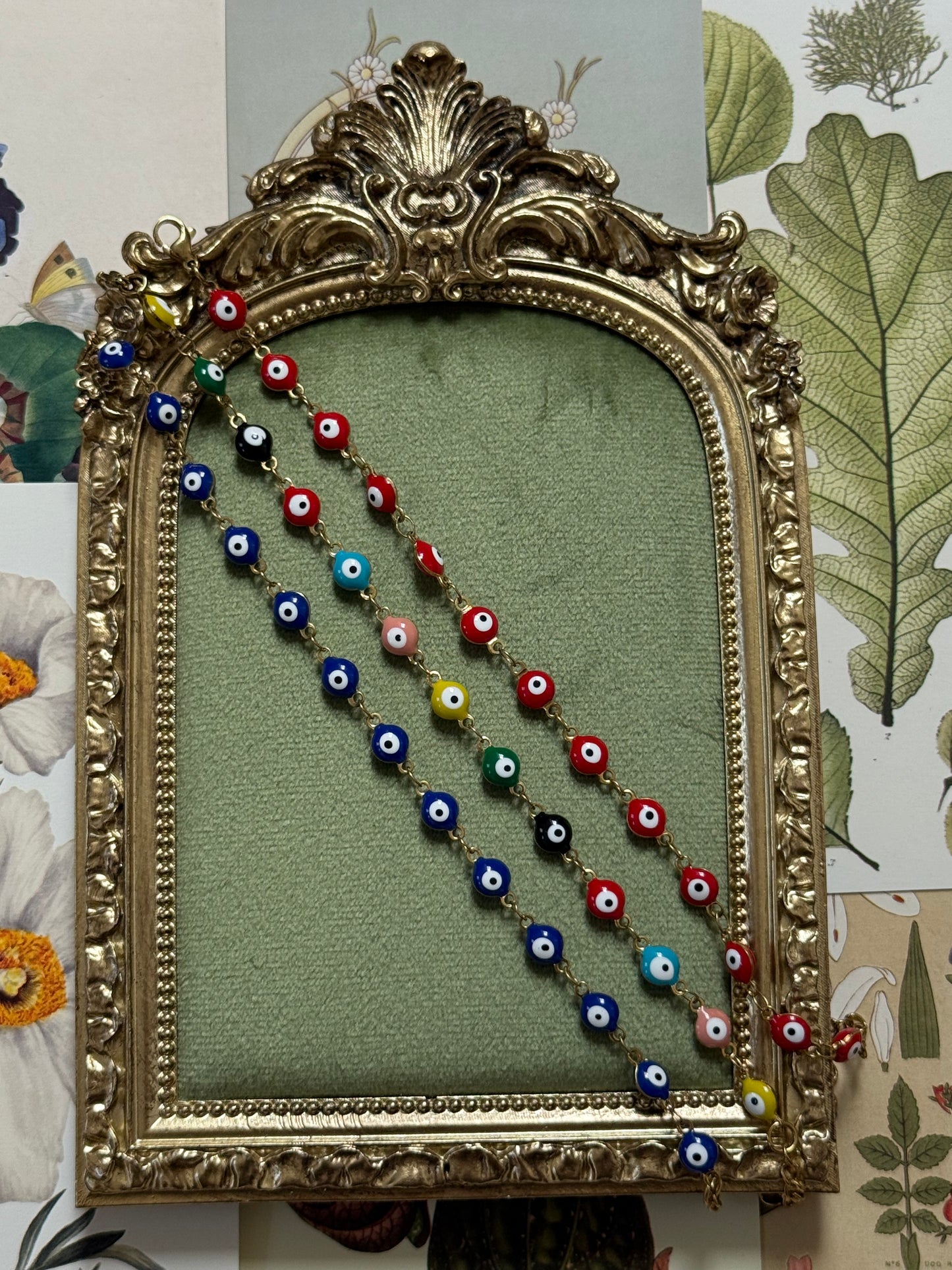 Vintage Gold Tone Evil Eye Bracelet