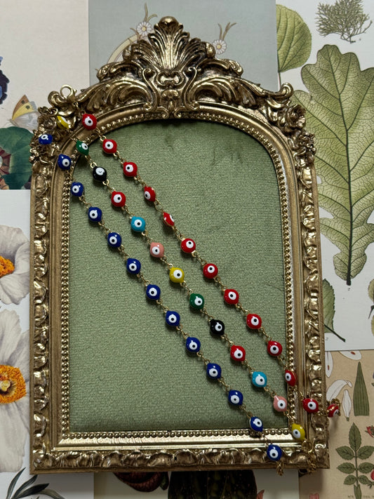 Vintage Gold Tone Evil Eye Bracelet