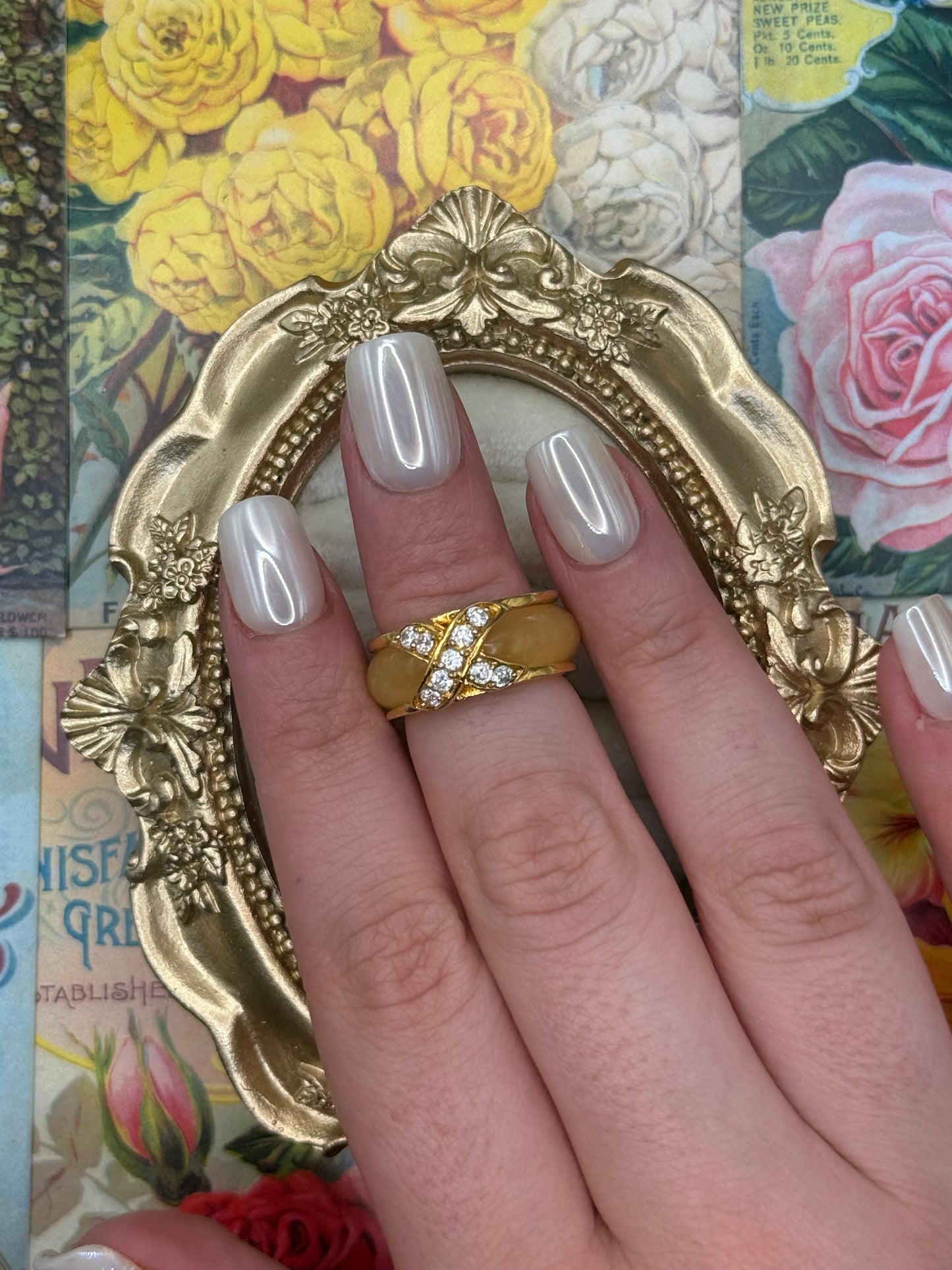 Vintage Gold Tone Interchangeable Ring Size 7