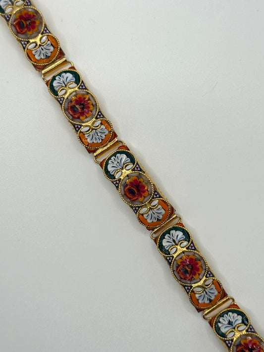 gold tone italian micro mosaic bracelet