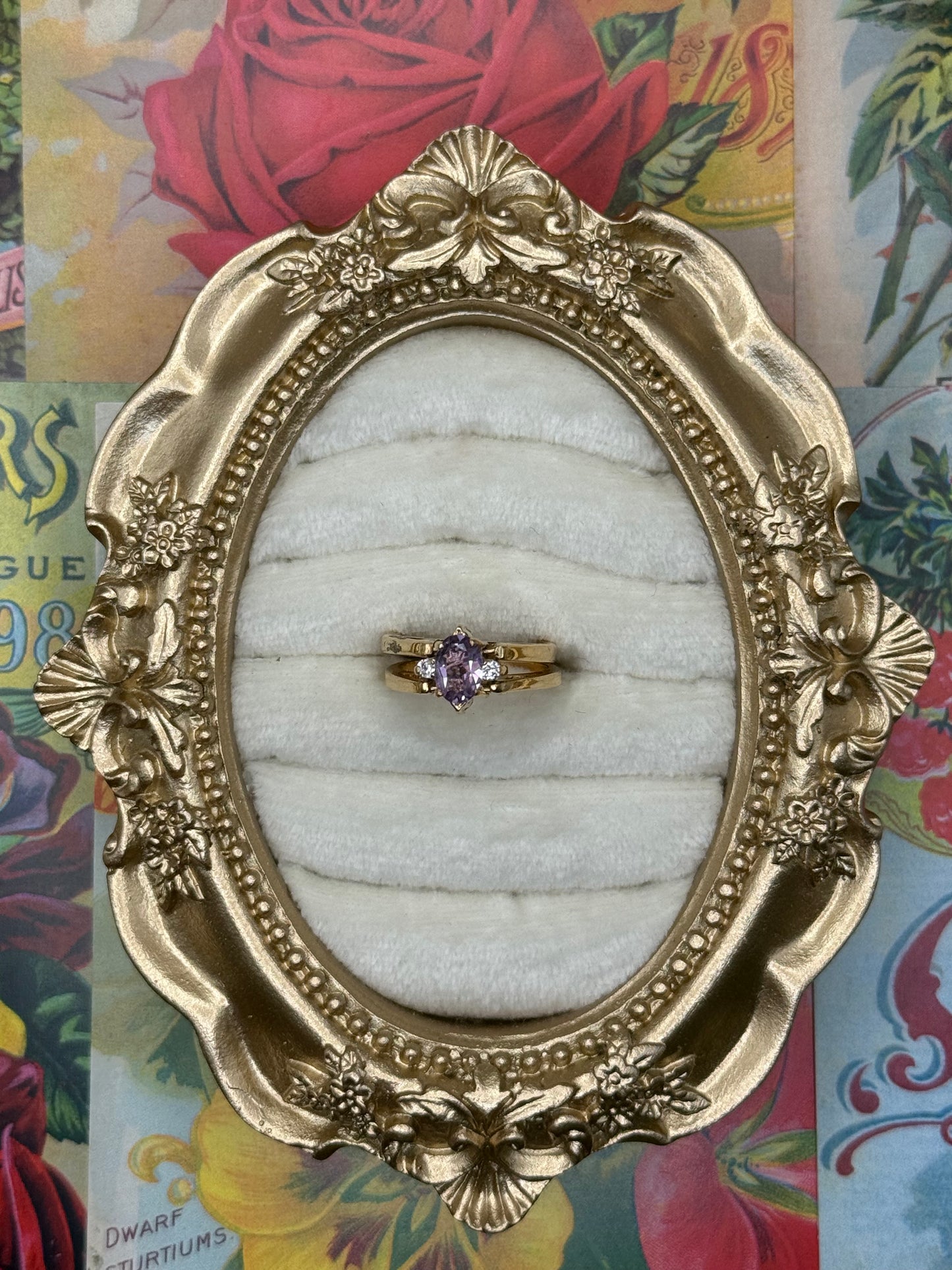 Vintage Gold Tone Reversible Flip Ring Size 4.75
