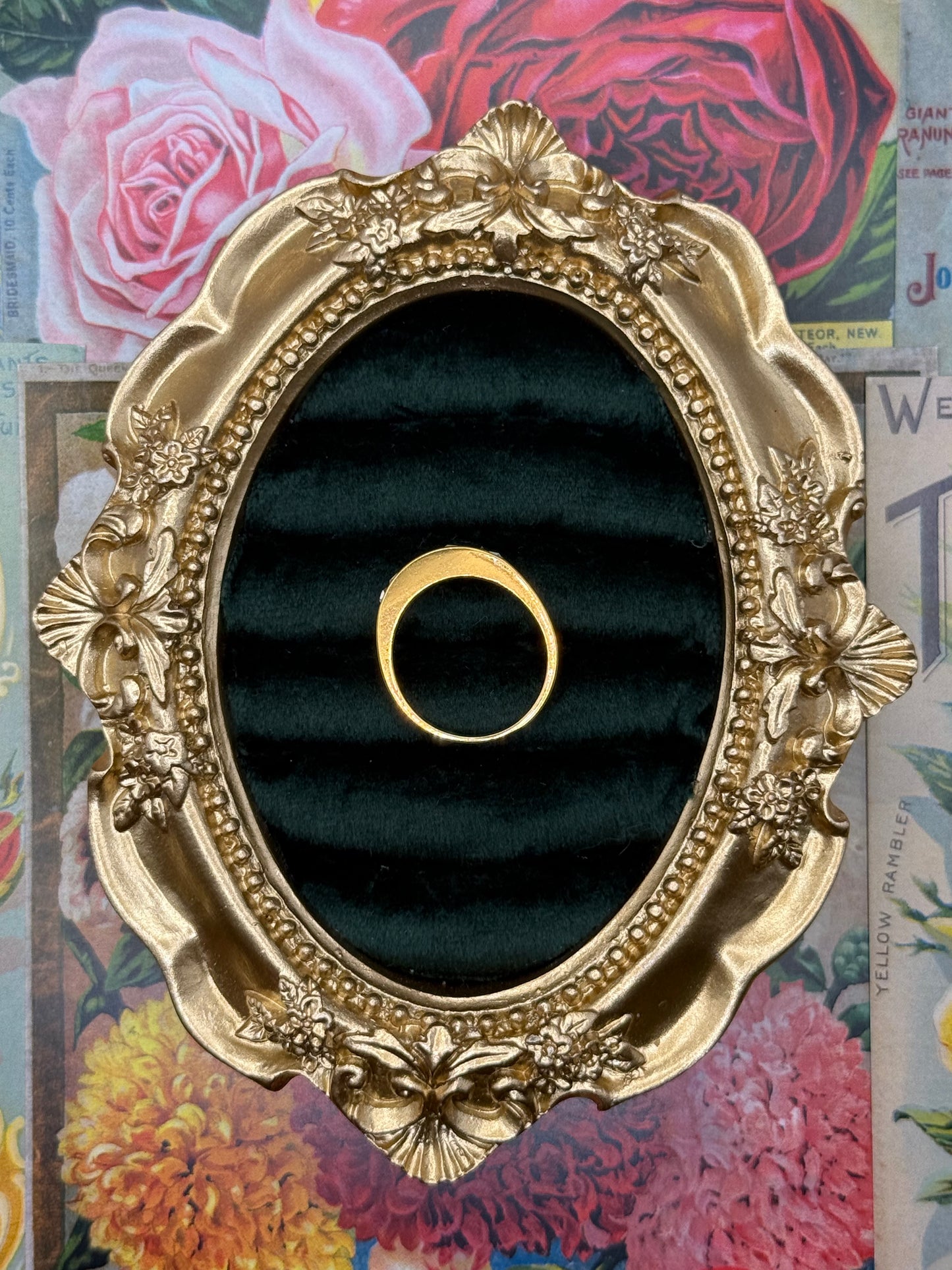 Vintage Gold Tone Raised Stacker Ring Size 5.75