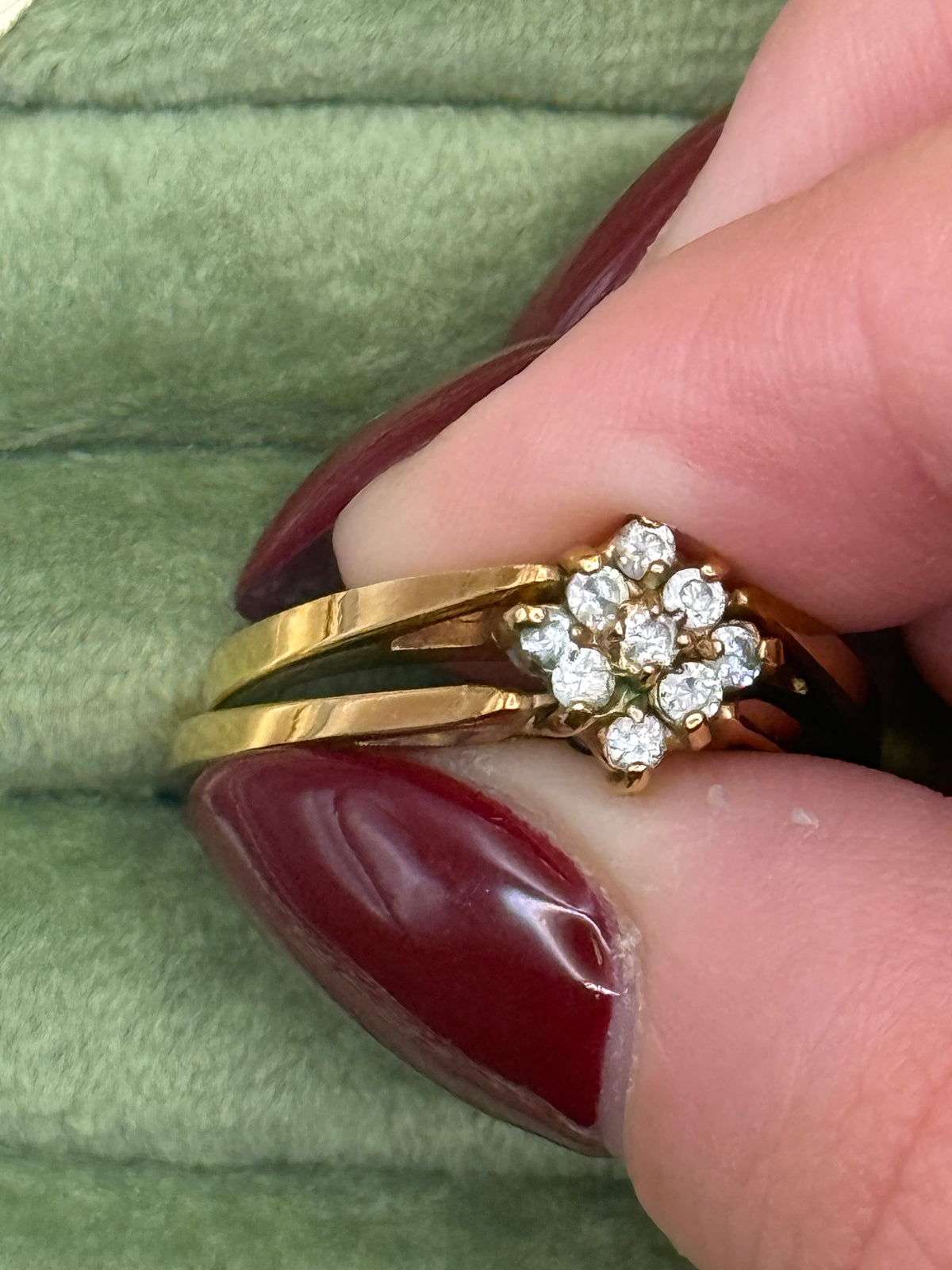 Vintage Gold Tone Black Reversible Flip Ring Size 11.5
