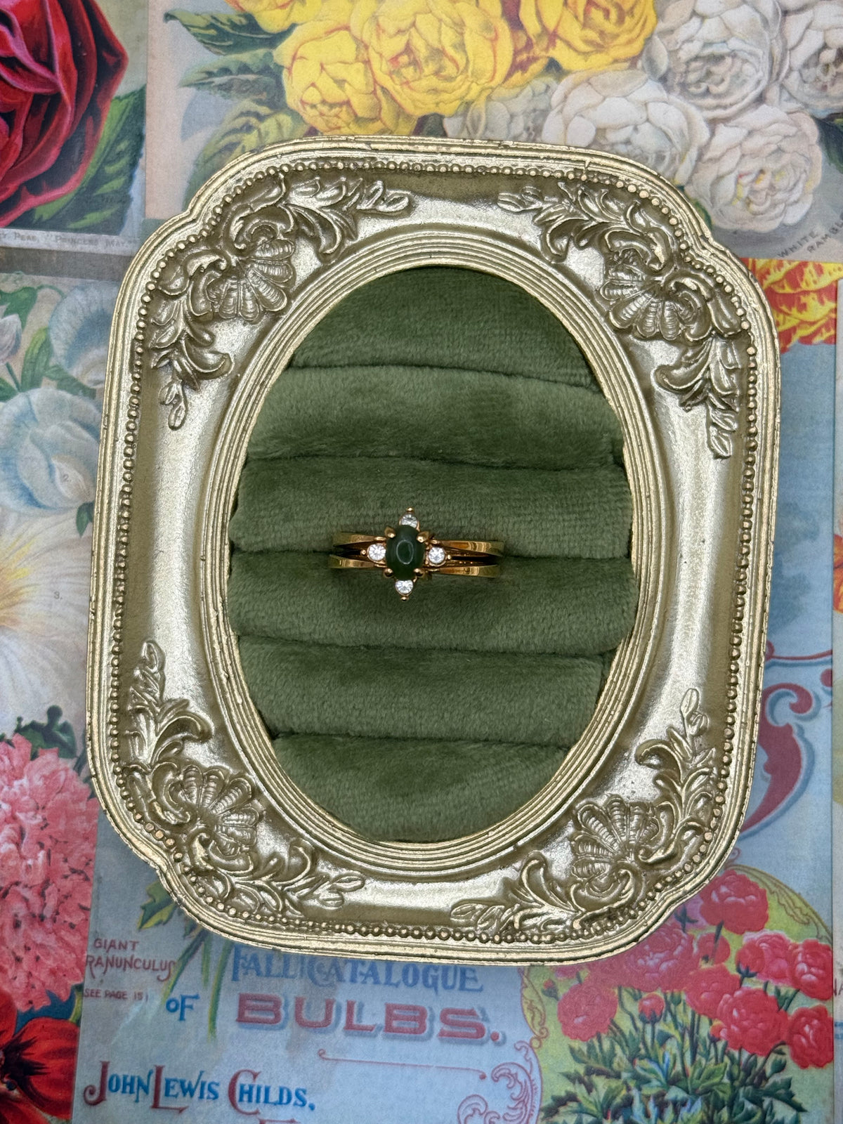 Vintage Gold Tone Reversible Flip Ring Size 9.5