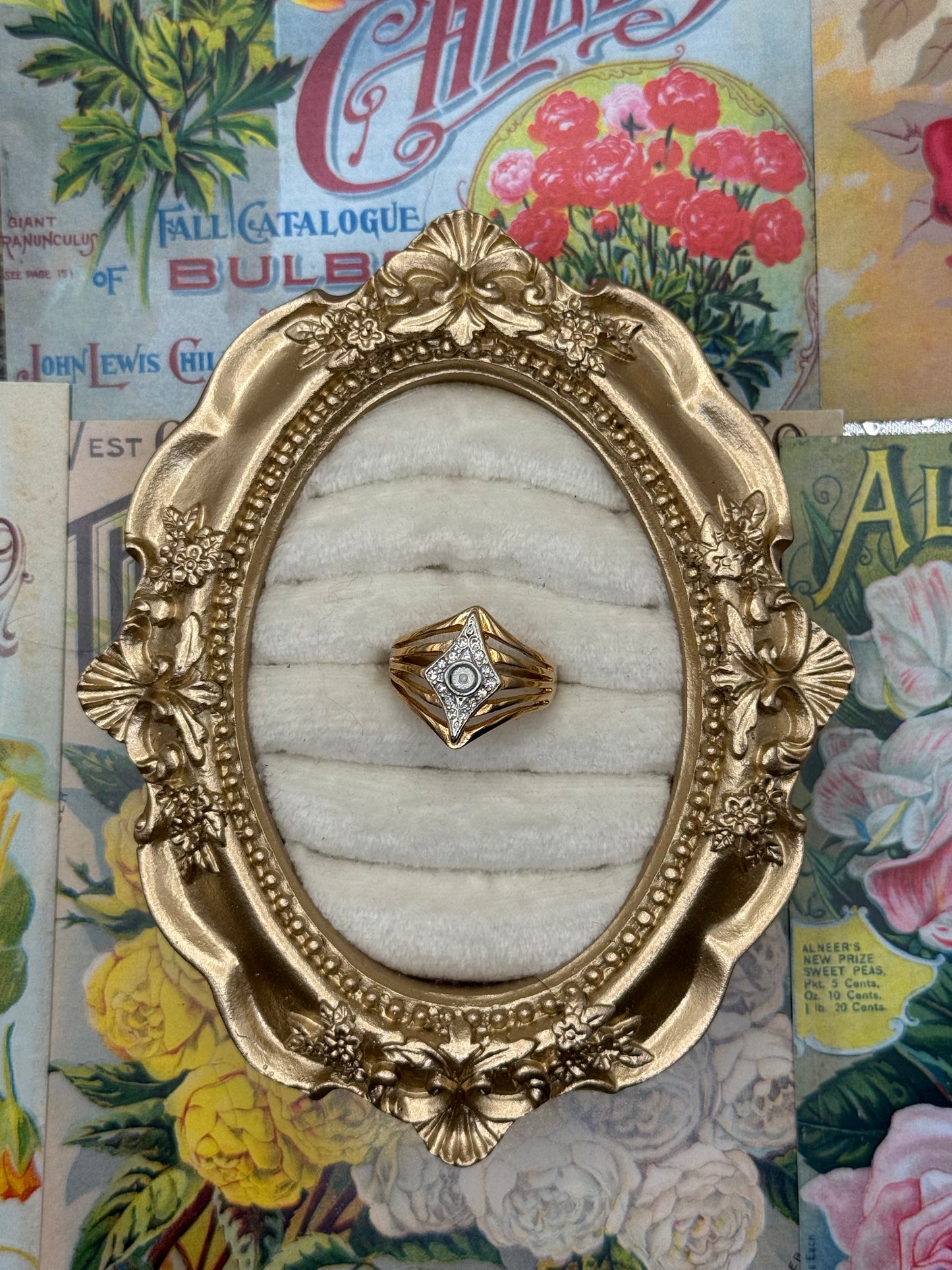 Vintage Gold Tone Chunky Ring Size 7.75