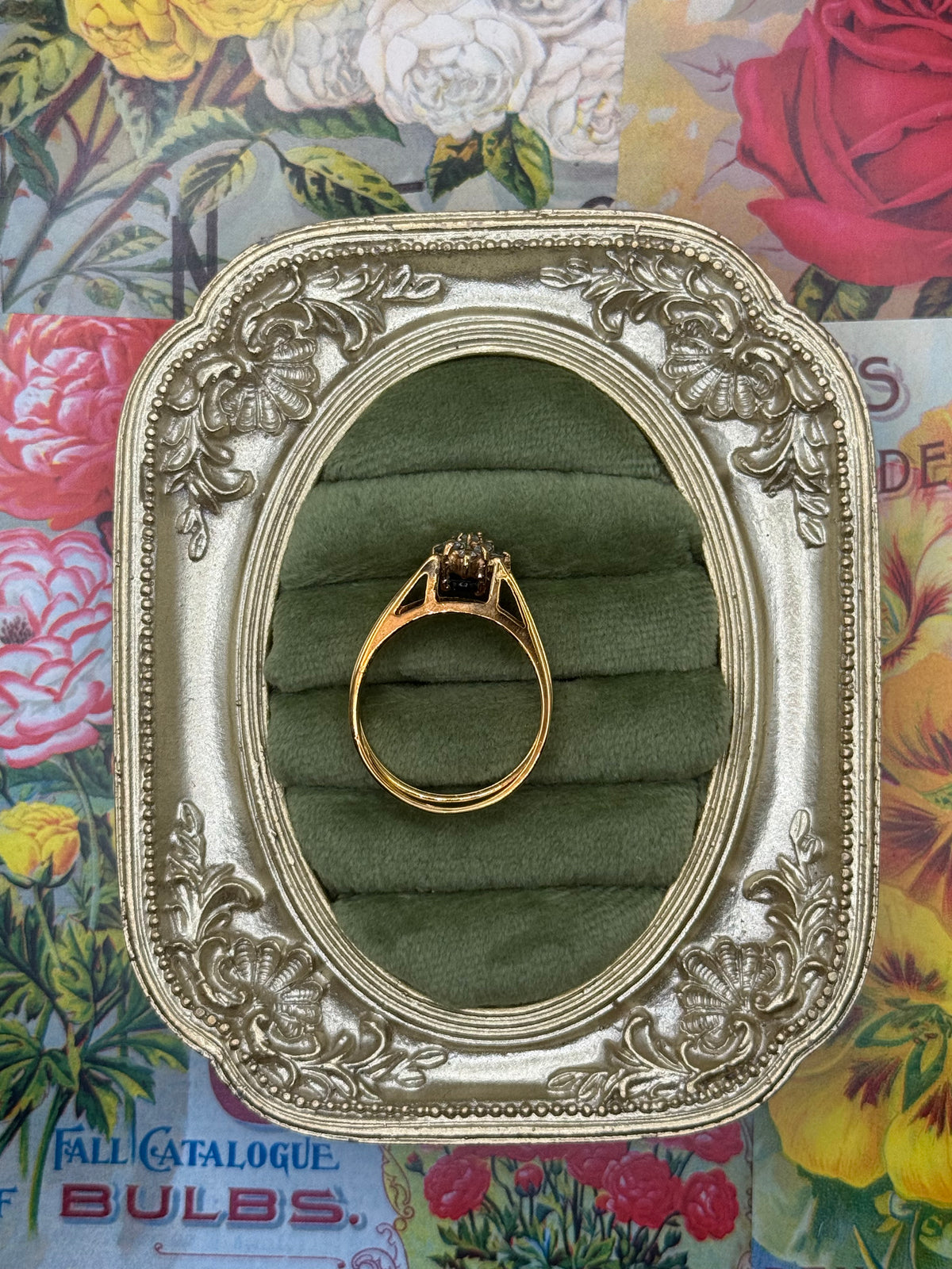 Vintage Gold Tone Black Reversible Flip Ring Size 11.5